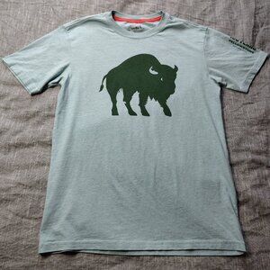 Yellowstone National Park Kastlfel Tshirt 150 Years Light Blue Buffalo Trout Sma